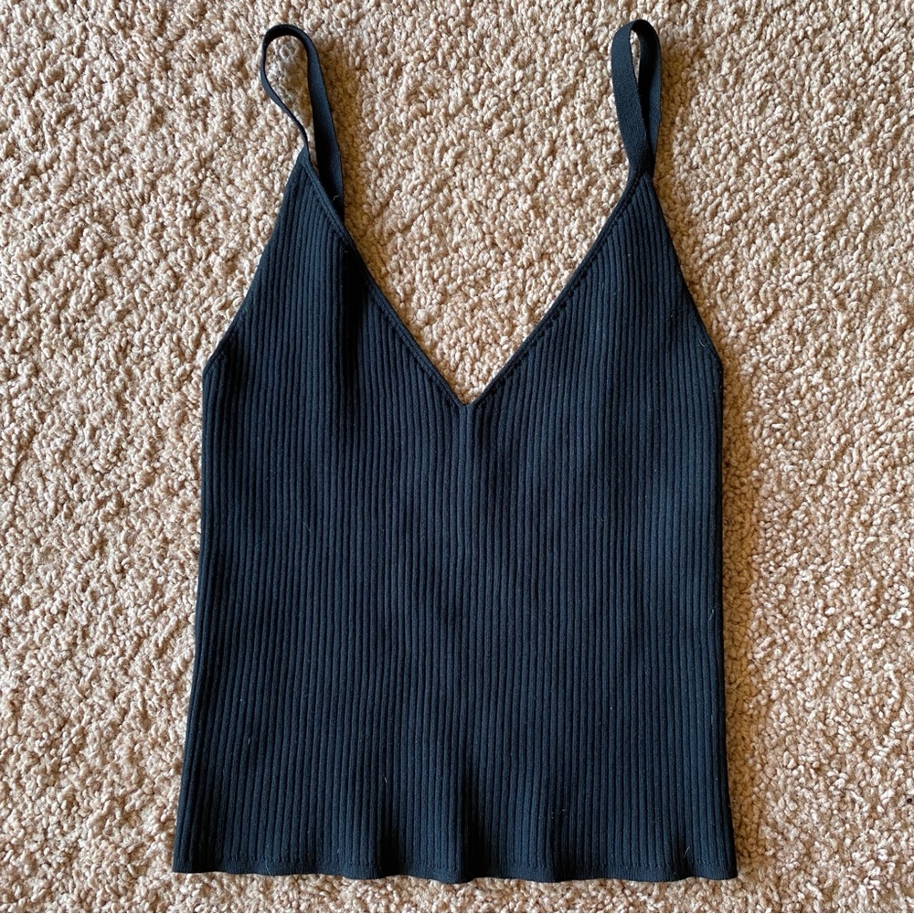 Wilfred Ribbed Black Tank
